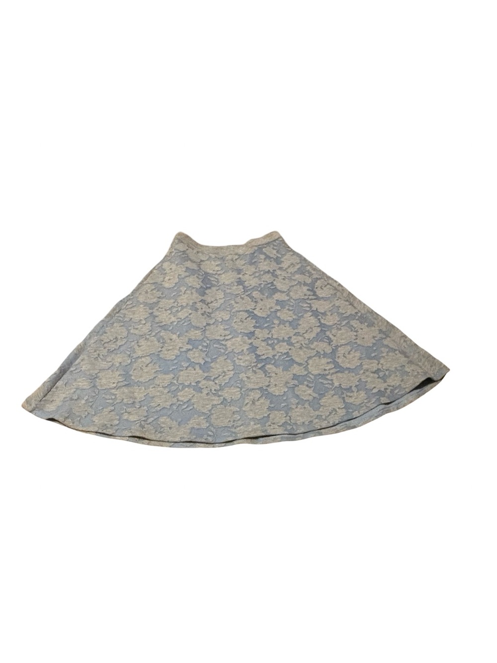 Catherine Malandrino A Line skirt - sky blue scuba skirt with gray flowers